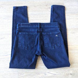 RAG & BONE / DARK INDIGO BLUE DENIM SKINNY JEANS / SIZE 25